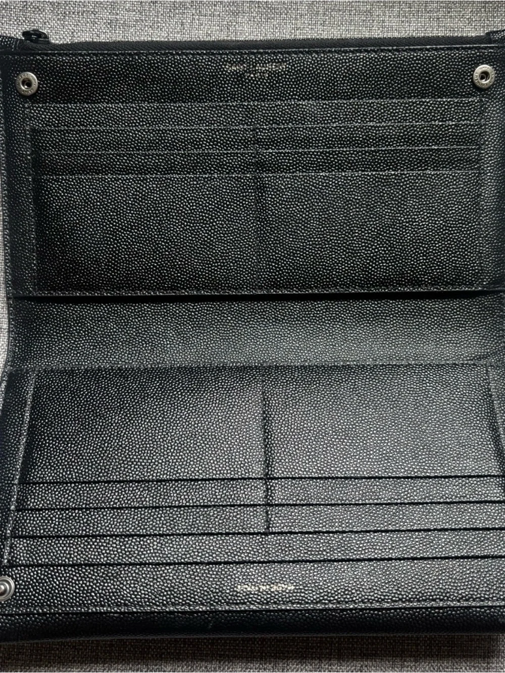 Yves Saint Laurent Black Leather Envelope Wallet